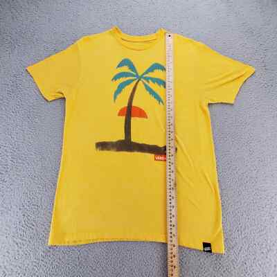 トップス n Vans Shirt Mens Medium Yellow Palm Graphic Tee Sun Streetwear