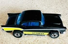Hot Wheels Blackwall 1976 57 Chevy Jet Black w Yellow Tampo
