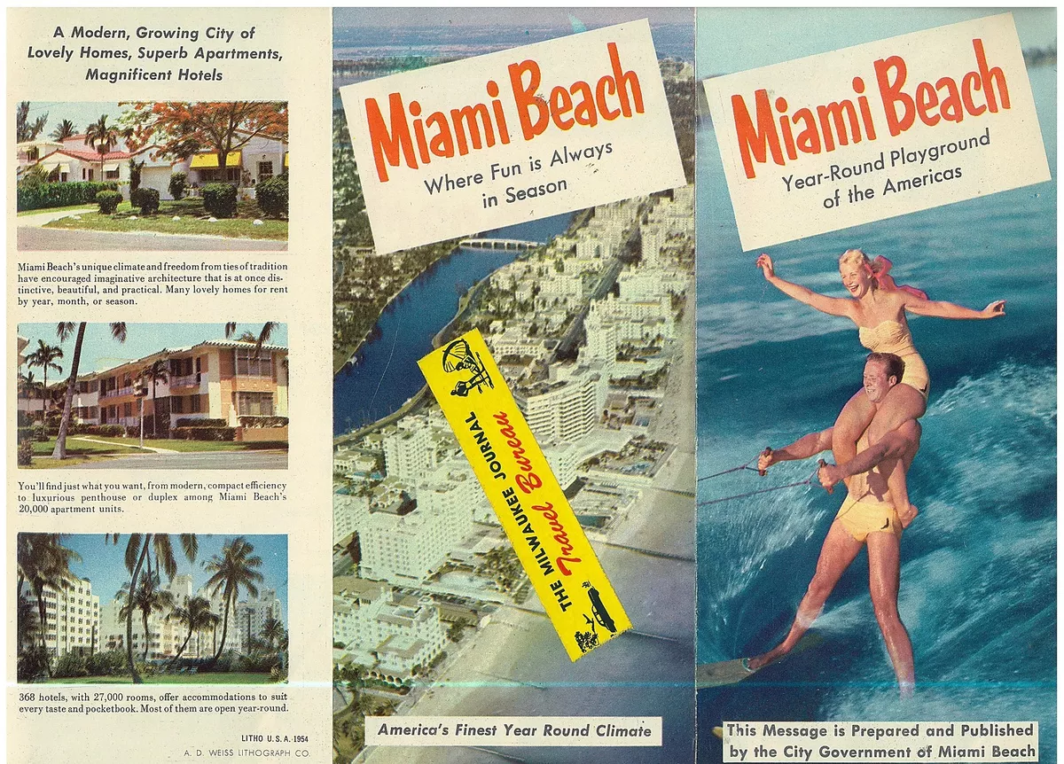 1950s Miami Beach Florida Full Color Brochure