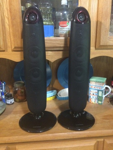 Samsung 21” Front Tower Speakers For Home Theatre System W/ Stands Or Wall Hung