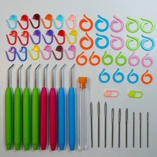 Loom Knit Hook Crochet Knitting Tools Large Eye Needle Stitch Markers Set DIY
