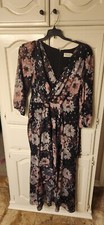 Eliza J 3/4 length Sleeve Black Floral dress size 10