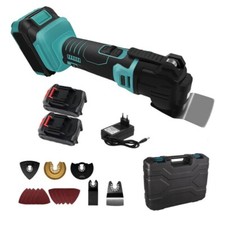 Utensile Multifunzione Oscillante 2 Batterie 350W Vibra Taglio Leviga Attrezzo