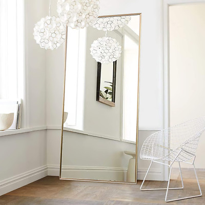 Elegant 65'' Gold Full Length Floor Mirror - Stand or Hang Anywhere!