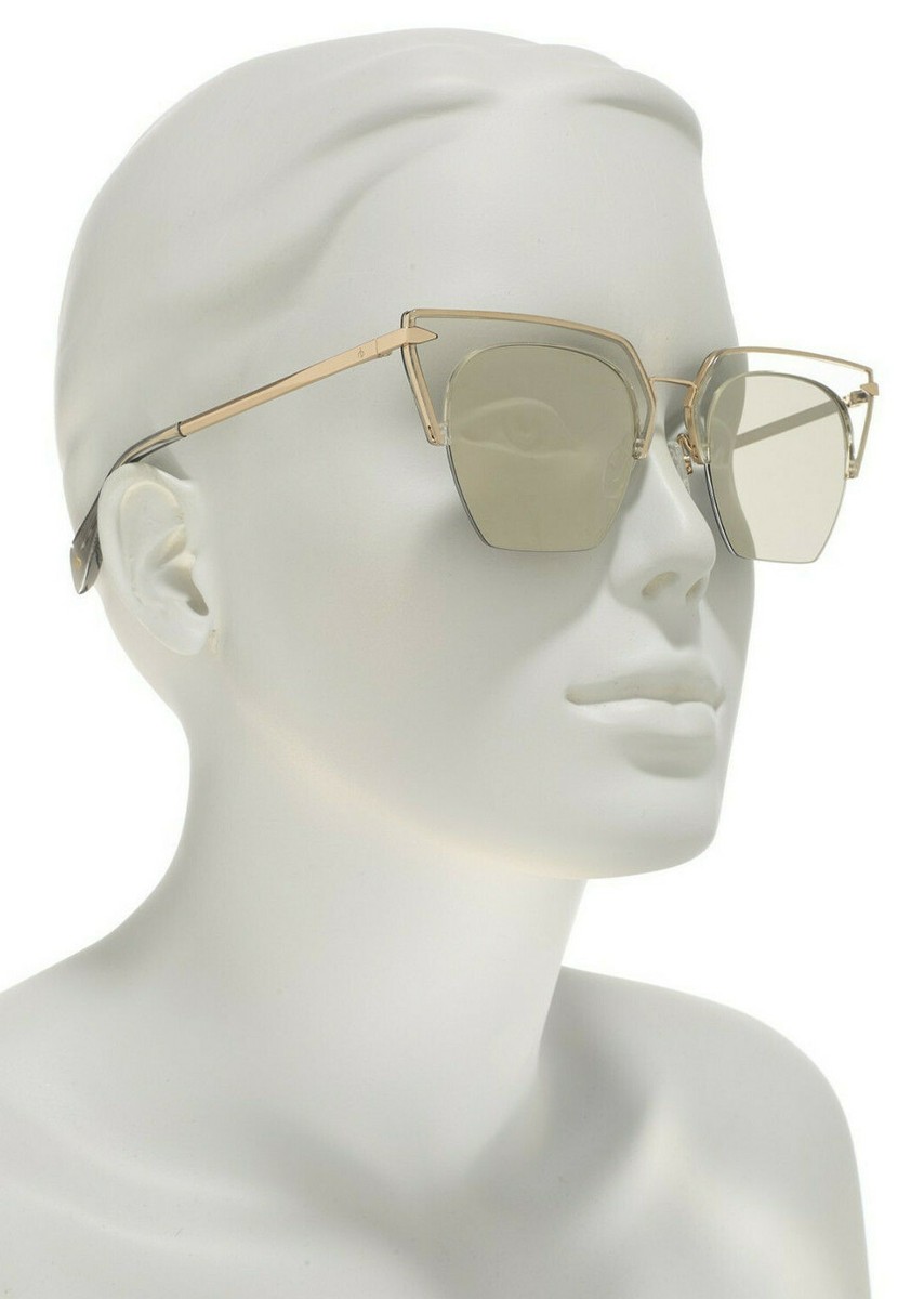 Rag & Bone 51mm Cat Eye Sunglasses metal frame silver gold  display picture 2