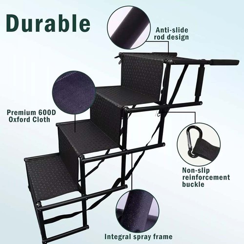 Folding Portable Dog Ramp Steps 4 Stairs-Car Boot Access Ladder for Pet Dog Cat - Picture 8 of 12