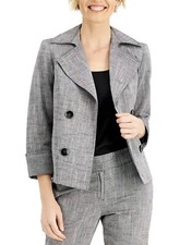 Kasper Cross-Dye Faux-Double-Breasted Jacket, Medium, $129