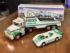 Vtg Hess Toy Truck And Racer Car With Original Box And Working Lights 1988