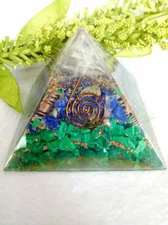 Bright Future Orgone Pyramid Congo Malachite Lapis Lazuli & Selenite Combination