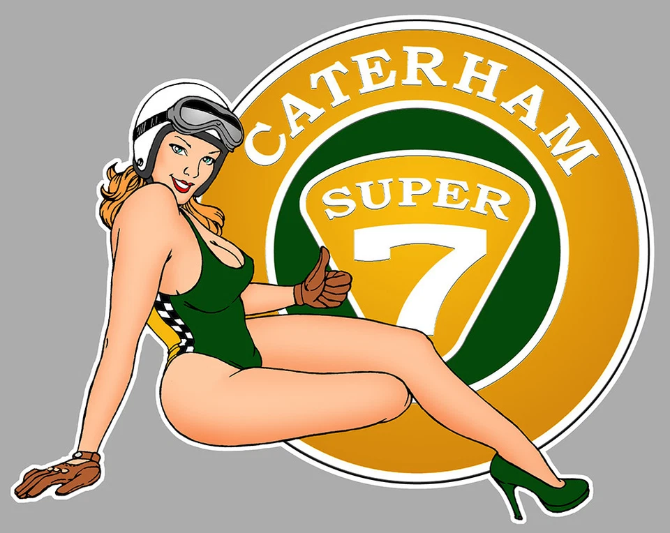 CATERHAM SUPER SEVEN right Pin Up Sticker vinyle laminé droite