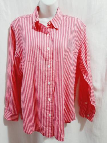 Talbots pink striped 100% cotton button down small