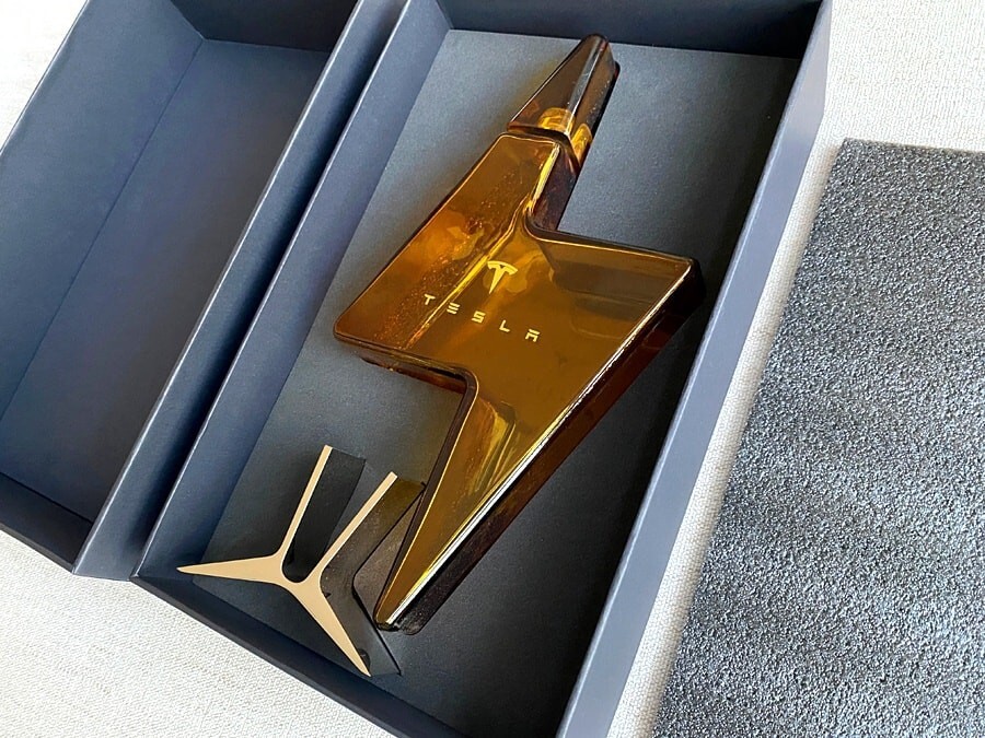 Tesla Decanter Bottle With Stand and Box Limited Edition