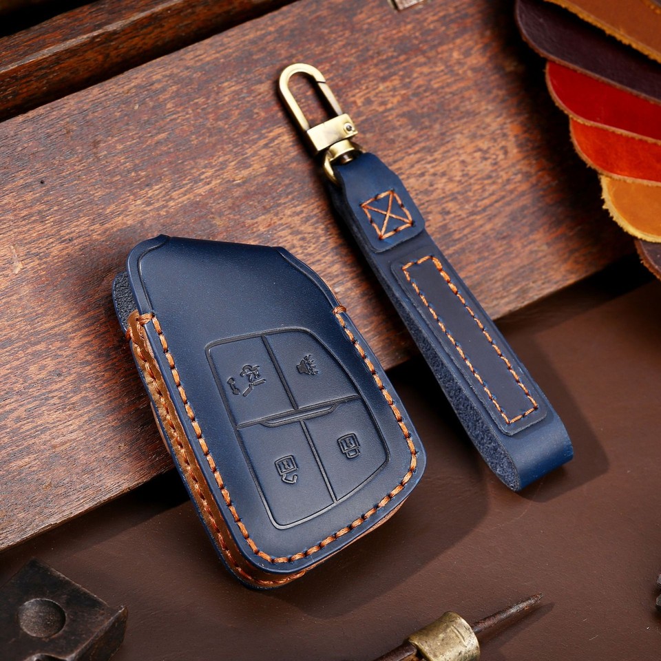 Leather Remote Key Case Cover Fob Shell Holder For Buick Envision