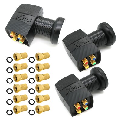 3x Quad LNB Sat inkl. 12 F Stecker Digital HD 4 Teilnehmer UHD 4K Wetterschutz