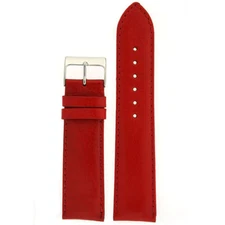 Watch Band Calfskin Leather Red Comfort lightly padded BND484