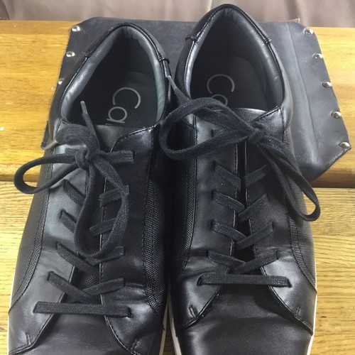 Calvin Klein Mens Sneaker Leather Trim 11.5 Black Fashion Shoe - Picture 9 of 12