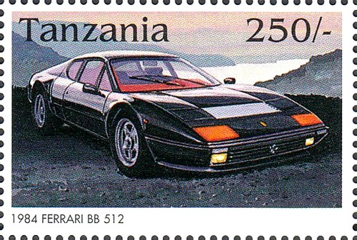 Tansania postfrisch MNH Auto Sportwagen Oldtimer Italien Ferrari BB 512 1984