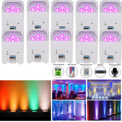 108W WIRELESS Stage DJ Lights RGBWA+UV Par Light Uplighting DMX Wifi APP Remote