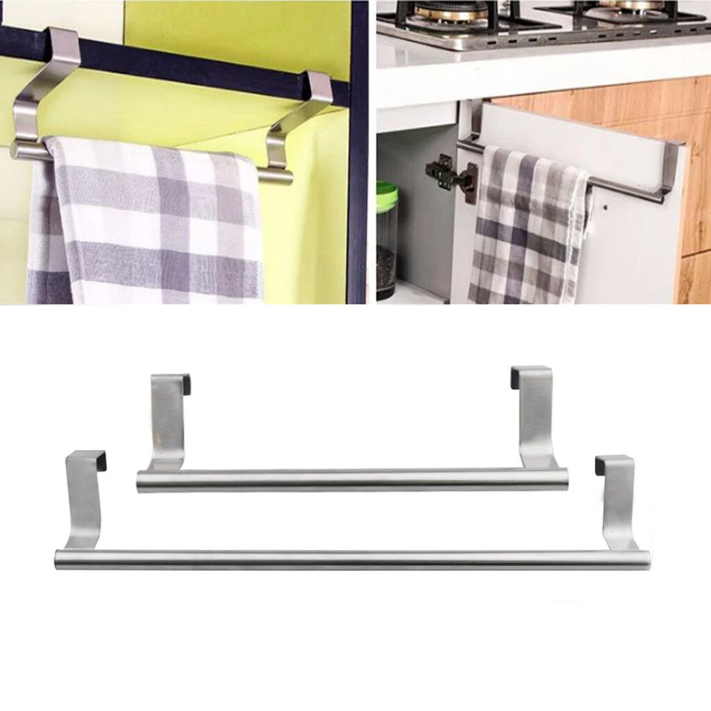 Over Cabinet Door Stainless Steel Towel Rack