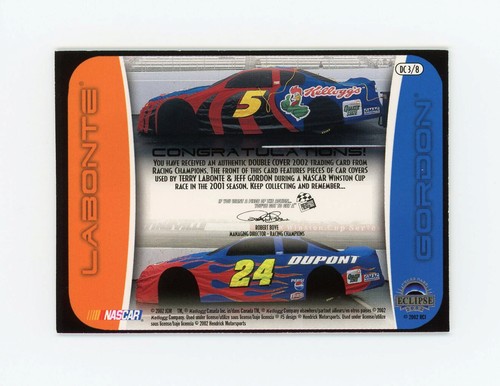 Jeff Gordon & Terry Labonte 2002 Press Pass Eclipse Under Cover Double Car Cover - Picture 2 of 3