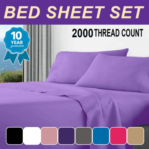 2000TC Hotel Collection Bed Sheet Set Fitted Flat Pillowcases S/D/Queen/K/KS AU - Picture 1 of 22