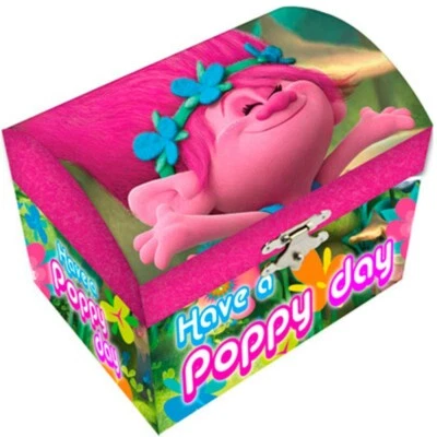 Trolls Poppy Geld-Box Aus Pappe Mit Vorhängeschloss Und Schlüssel - Bild 1 von 3