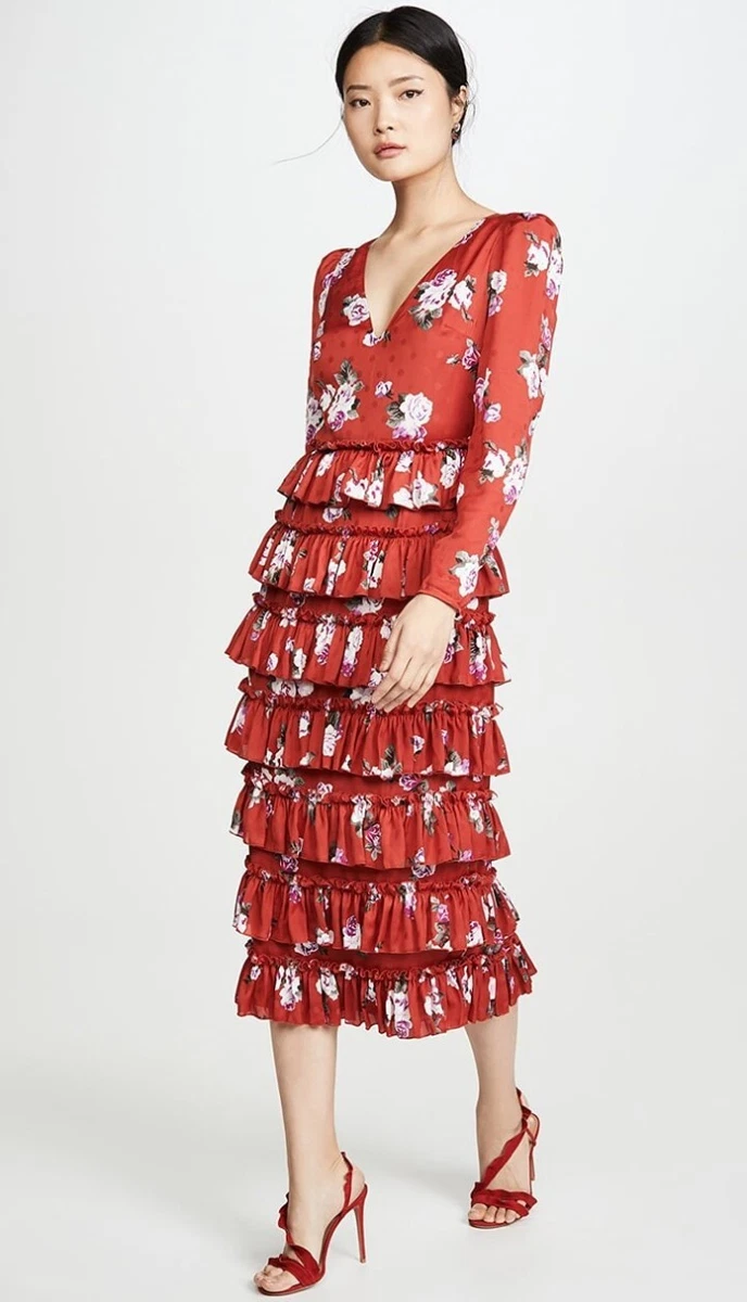 Wayf darlene tiered clearance ruffle maxi dress