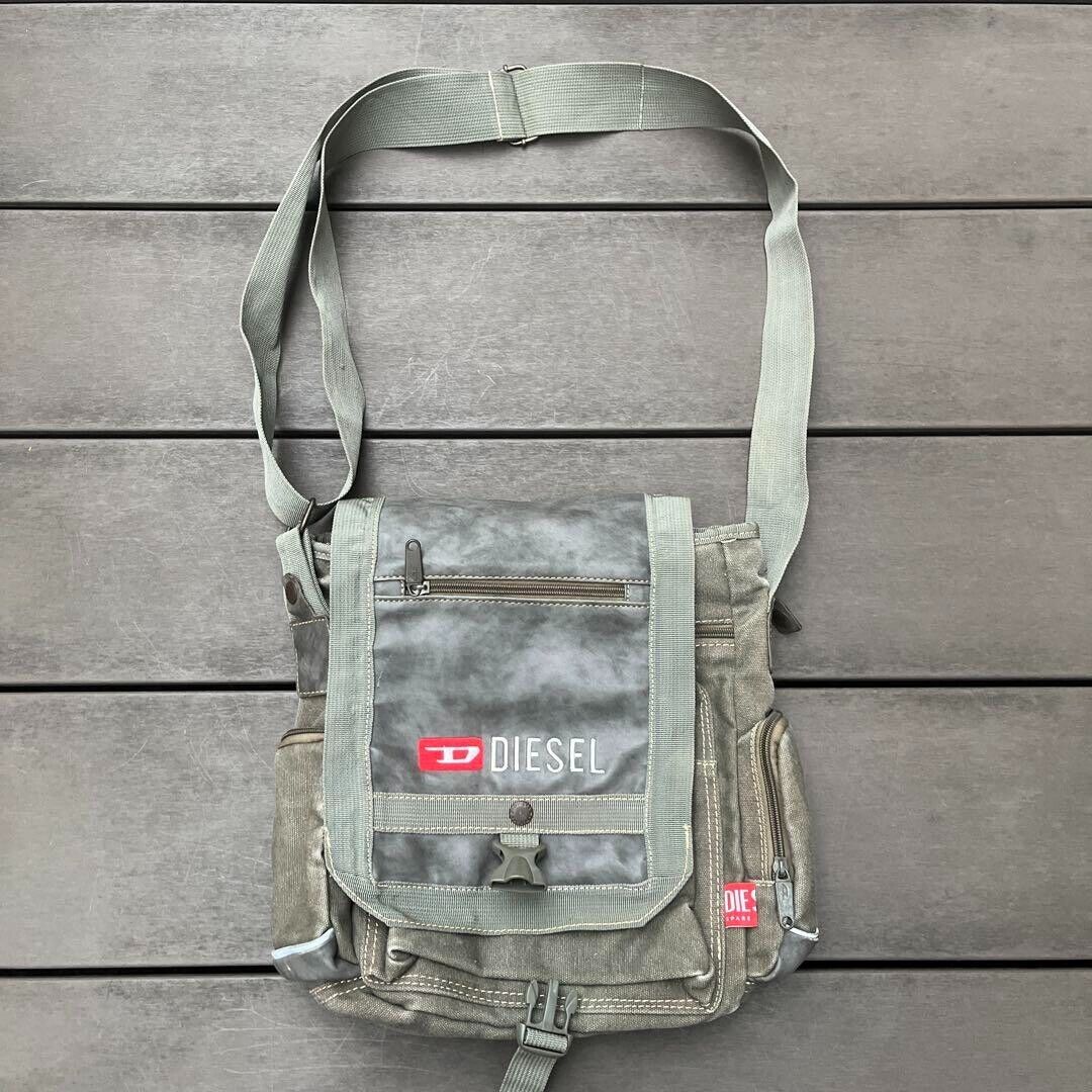 00s Vintage DIESEL Shoulder Bag Y2K Men's Military Rare 00s Vintage DIESEL Shoulder Bag Y2K Men's Military Rare