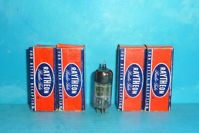 4 Raytheon 12AW6 Tubes D Getter NOS/NIB 