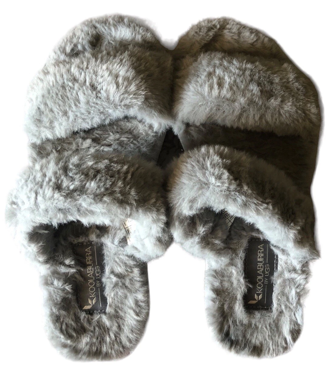 Sandali Koolaburra UGG grigi in pelliccia sintetica sfocata 1123352 donna taglia 6 US