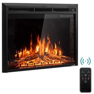 36 Electric Fireplace Insert Freestanding Stove Heater Touch 750w
