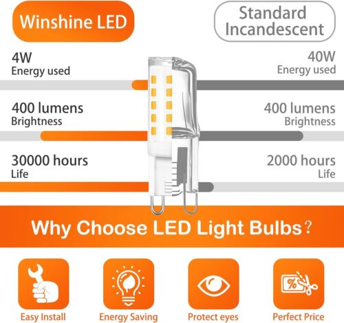 5-20pc 4W G9 LED Corn Bulb Lamps Candelabra Ceiling Fan Daylight Ceramics Lamps - Picture 11 of 17