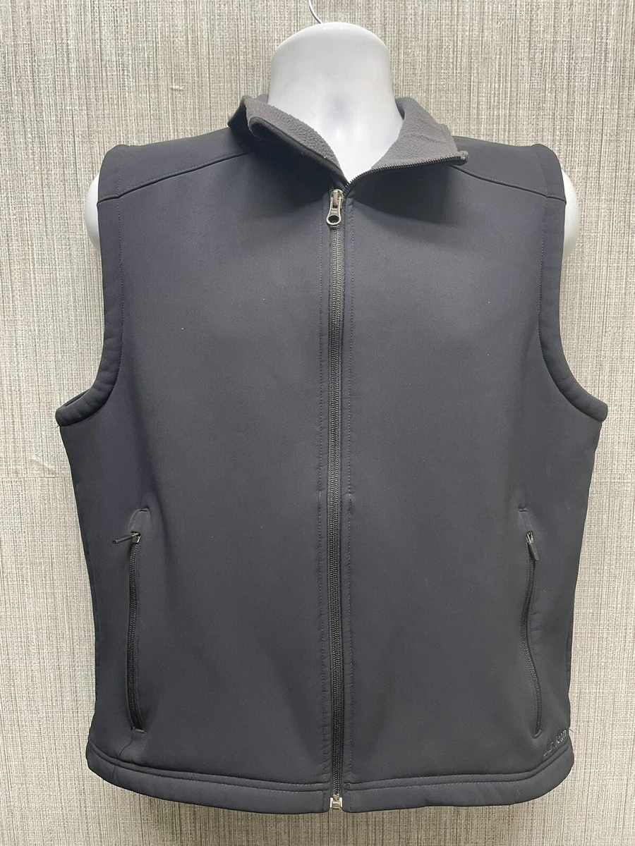 L.L. Bean Nylon Polyester Soft Shell Fleece Lined Black Zip Down Vest Mens M