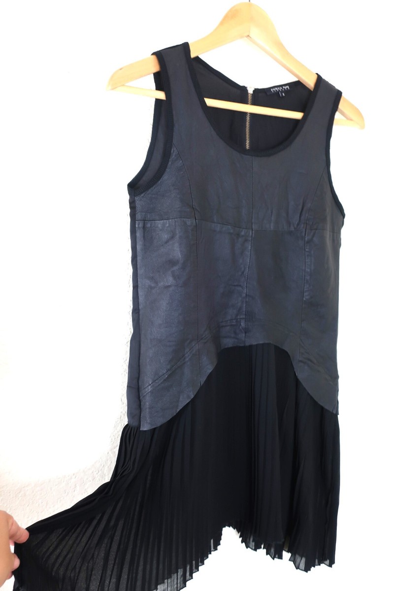patrizia pepe leather dress PATRIZIA PEPE DRESS VEGAN LEATHER EYELET CUP AND DRAPE 8A1352