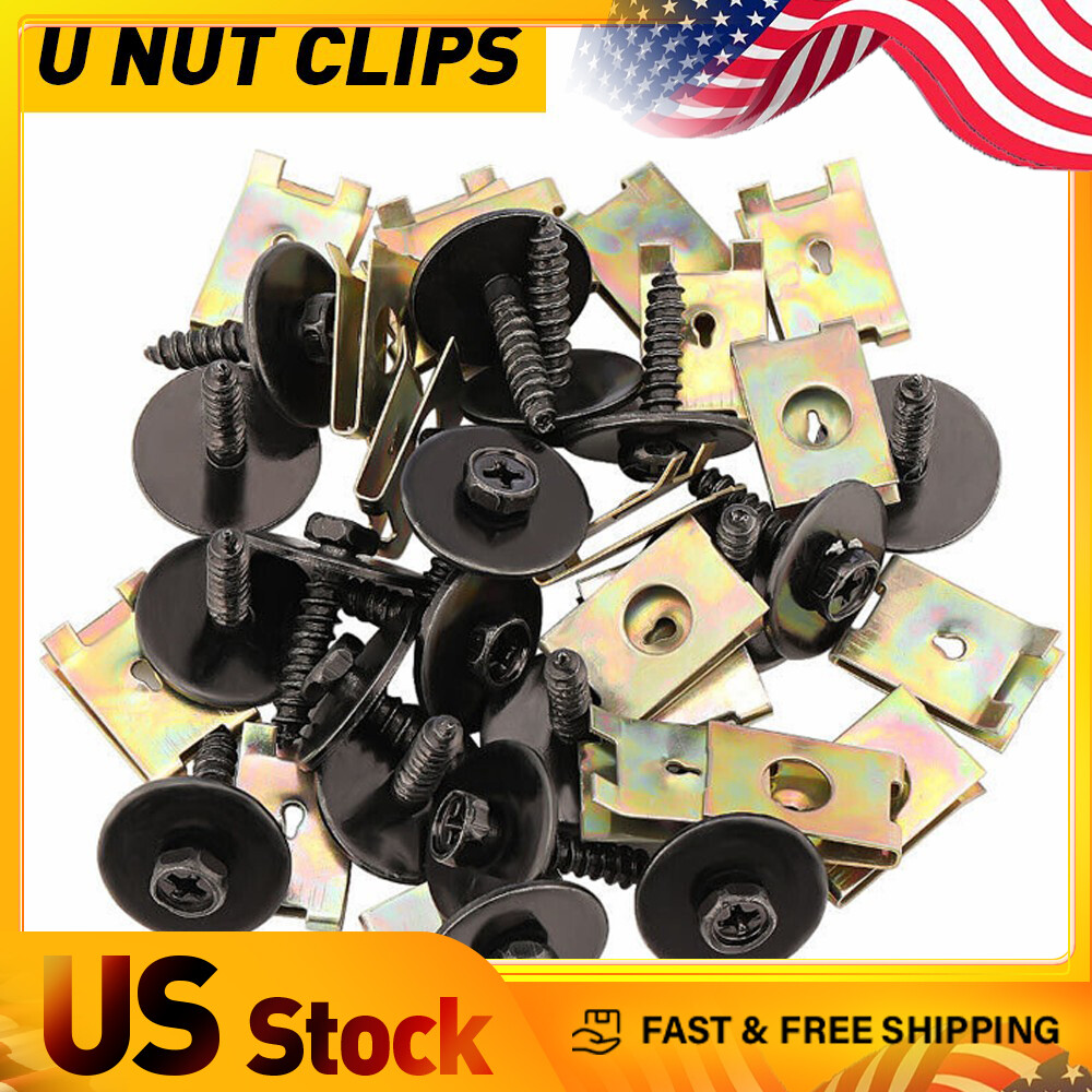 40X Metal Screw Retainer U Nut Clips for BMW Car Body Fender Bumper