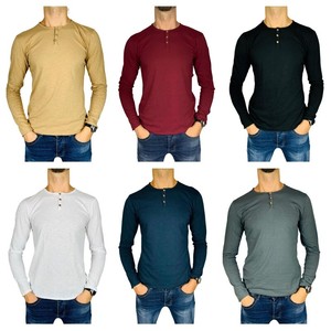 maglietta manica lunga con bottoni