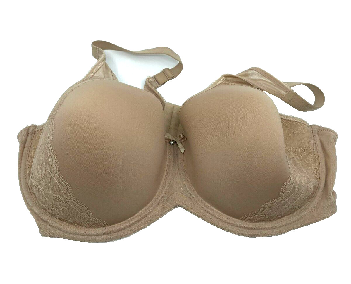 Wacoal Bra Size 44DD Beige Nude Lacy Back Close Racer… - Gem