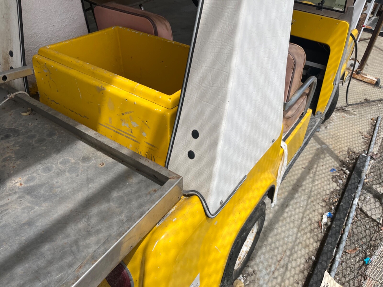 ELMCO Royal Ride Golf Cart model 11E, Club Car with Design Media Yellow