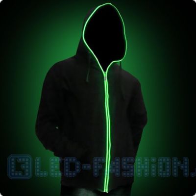 LED-Jacke Hoodie Festival leuchtende Mode Fashion beleuchtet Leucht Kleidung