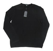 John Varvatos Men's Black Riley Textured Vintage Wash Crew-Neck Pullover Sweater