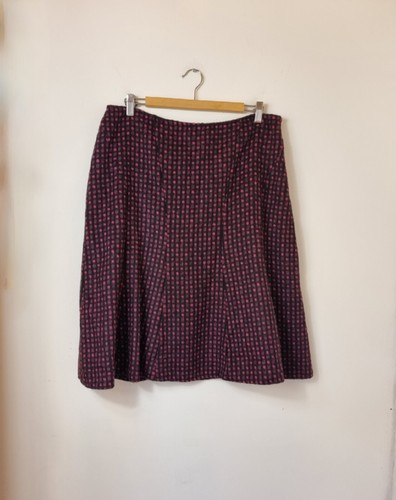 PER UNA Size 16 Wool Blend Skirt Below Knee Length MARKS & SPENCERS Polka Dot