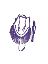Lilac Fringe Horse Tack Set, Fringe Breast Collar