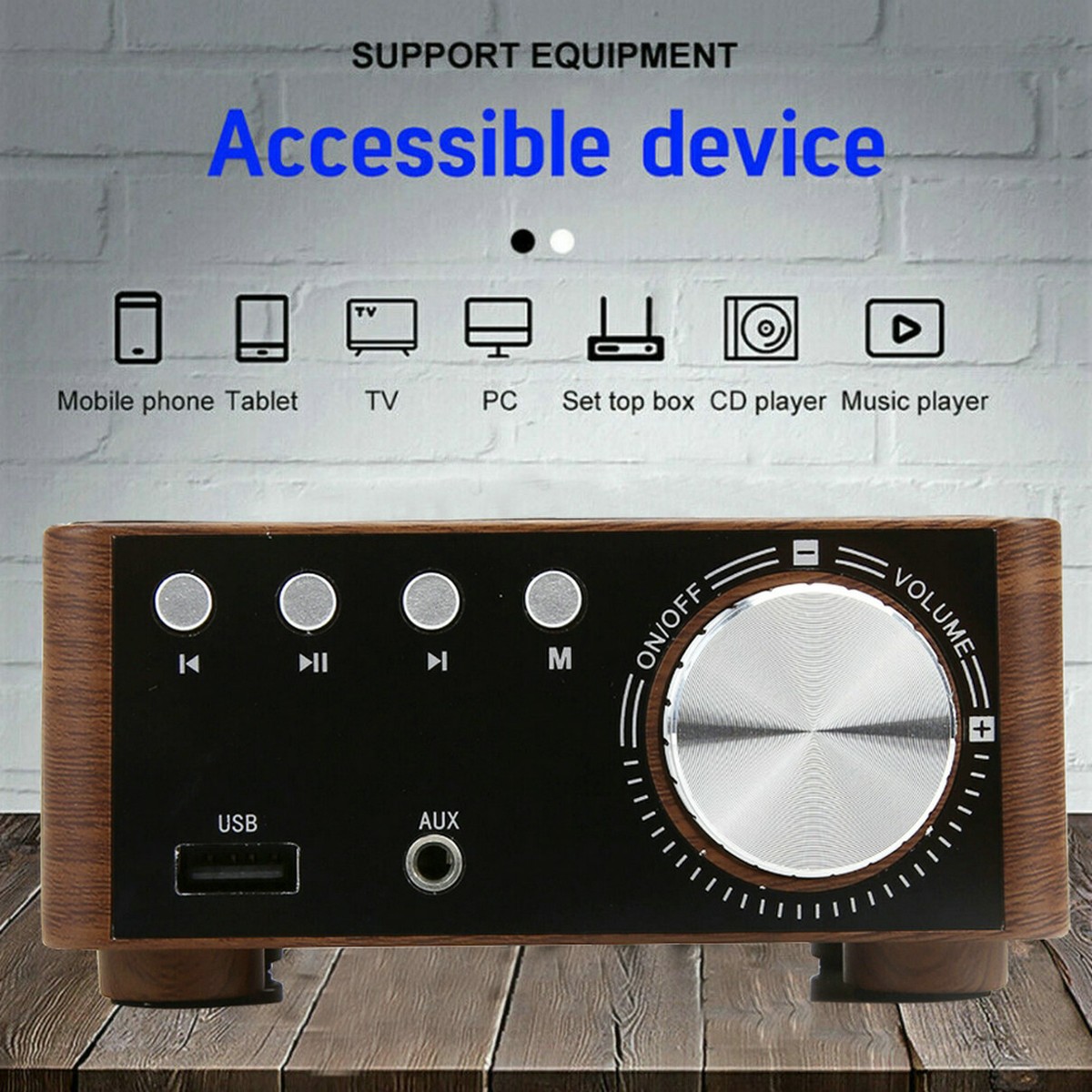 HiFi Bluetooth Audio Amplifier Receiver Stereo Power Amp Remote 