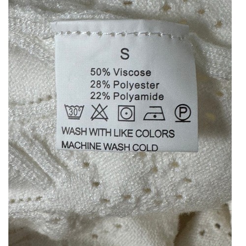 Neu ohne Etikett Damen Häkel Strick Rüschen elfenbein Shorts Strand Überwurf Größe S - Bild 3 von 5