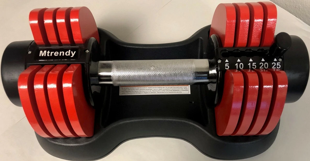 Mtrendy 5 25 lbs adjustable Dumbbell Red Single or Pair Weight
