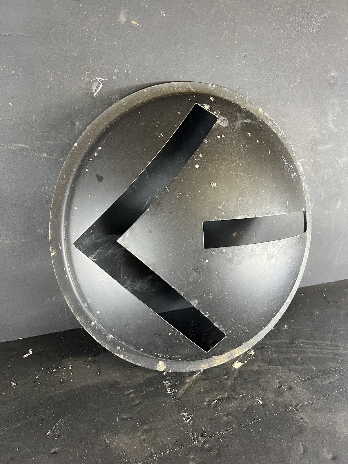 Vintage Black Aluminum Traffic Light Cover Arrow Turn Signal Silhouette