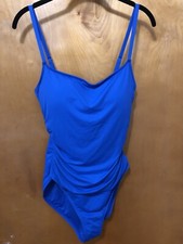 La Blanca Women s Rouched Lingerie One Piece Swimsuit Blue Size 12 NWOT