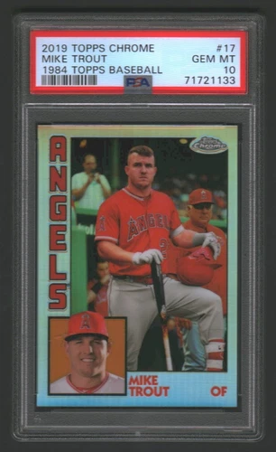MIKE MICHAEL TROUT ANGELS MLB 2019 TOPPS CHROME 84 1984 #17 SP PSA 10 GEM MINT!
