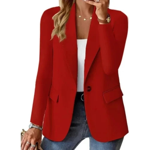 Damen Blazer Jacke Elegant Büro Mantel Formell Herbst Winter Slim Einfarbig Neu - Bild 14 von 26