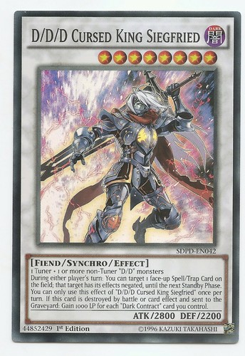 D/D/D Cursed King Siegfried SDPD-EN042 Super Rare Yu-Gi-Oh Card 1st Edition New - Picture 3 of 3